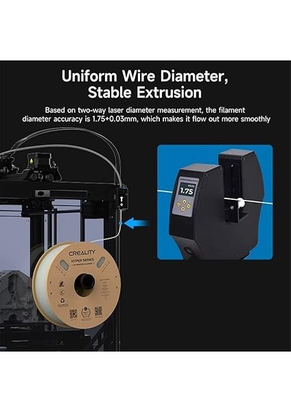 Resmi 3D Yazıcı Filamenti, Hyper Pla Yüksek Hızlı Filament, 1,75 mm 3D Baskı Filamenti, Yüksek Hızlı Baskı Için, Ölçü Hassasiyeti +/-0,02 Mm, 1 Kg/makara - Gri indirimleri