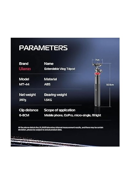 Mt-44 Uzatılabilir Vlog Tripod Siyah modelleri