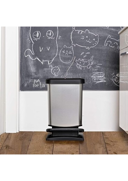 Paso Çöp Kutusu 20L Kapaklı, Plastik (Pp) Bpa Içermez, Gümüş Metalik, 20 Litre (29,3 x 26,6 x 45,7 Cm) fiyatları