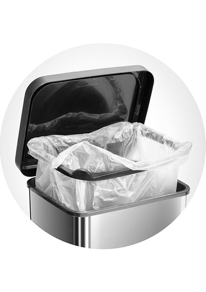 Paso Çöp Kutusu 20L Kapaklı, Plastik (Pp) Bpa Içermez, Gümüş Metalik, 20 Litre (29,3 x 26,6 x 45,7 Cm) indirimleri