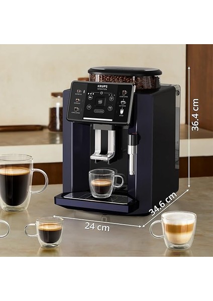 EA910B Sensation Tam Otomatik Kahve Makinesi, Gece Siyahı/siyah, Kullanıcı Dostu, Bakımı Kolay, Aydınlatma Uyarıları, Rahat Temizlik, Kullanıcı Tanımlı Ayarlar modelleri