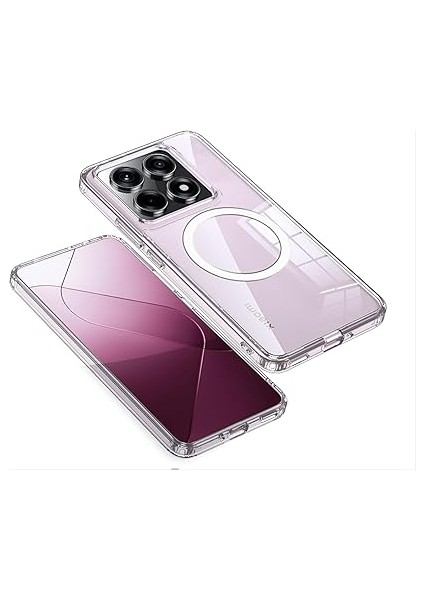 Xiaomi Mi 14T Pro Uyumlu Kamera Korumalı Magsafe Wireless Şarj Özellikli Sert Sararmaz Kristal Şeffaf Kılıf (Şeffaf, Xiaomi Mi 14T Pro) fiyatları