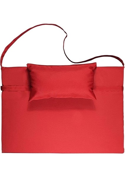 Taşınabilir Katlanır Çanta Şezlong Minderi, Yastıklı Minder (Kırmızı)