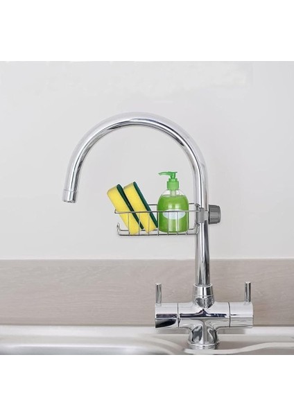 Haus Mutfak Banyo Duş Musluk Üstü Rafı Sabun Sünger Askısı Raf Tek Kat