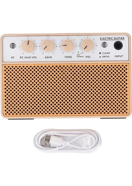 Taşınabilir Elektro Gitar Bas Amplifikatör Şarj Edilebilir Mini Uygulama Amp Temiz Sürücü Kanalları Bt Aux Giriş Kulaklık Çıkışı Kapalı Açık Müzisyenler