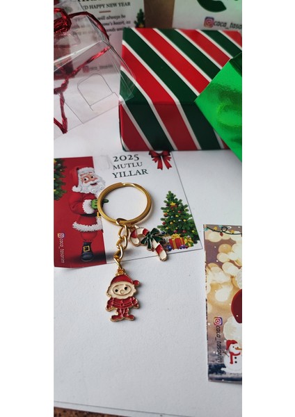 Yılbaşı Temalı Anahtarlık ve Çanta Süsü, Kutulu, Hediye, Noel ve Christmas fiyatları