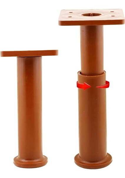 2 Adet Modül Ayarlanabilir Destek Ayağı 15 x 23 cm Kahverengi Ayak Mobilya Kanepe Baza Koltuk Ünite Ayakları