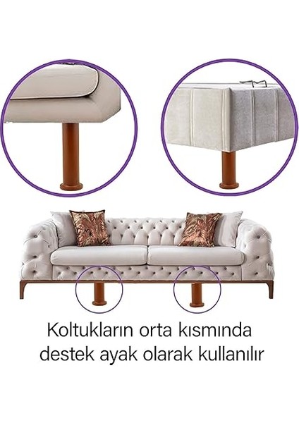 2 Adet Modül Ayarlanabilir Destek Ayağı 15 x 23 cm Kahverengi Ayak Mobilya Kanepe Baza Koltuk Ünite Ayakları fırsatları
