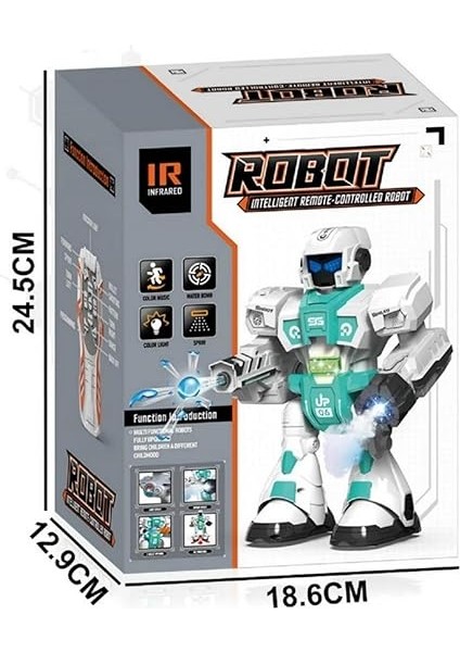 Buhar Atan Uzaktan Kumandalı Savaşçı Robot Sesli Işıklı Müzikli Dans Eden 2 Adet Yapışkanlı Mermi Atan Akıllı Robot (Mavi) fırsatları