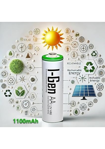 B154 2 Adet Aa 1100 Mah Şarjlı Kalem Pil 1.2V Ni-Mh Solar Aydınlatma Uyumlu fiyatları