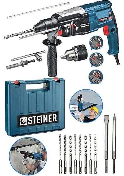 Alman 4000 Watt Profesyonel Kırıcı Delici Hilti Darbeli Matkap Gri + 10 Adet Uç + Mandren fiyatları