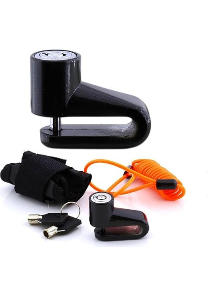 Kilidi Motosiklet Bisiklet Disk Kilit Hatırlatma Halatlı Taşıma Çantalı Hırsız Önleme Güvenlik