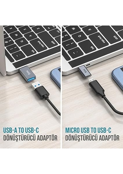 Adp-04 2'si 1 Arada Type-C Micro USB ve USB Çevirici Dönüştürücü Adaptör indirimleri