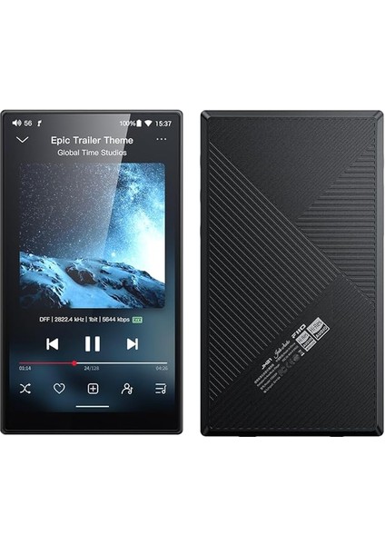 /fiio JM21 Android 13 Yüksek Çözünürlüklü Müzik Çalar Mp3 Snapdragon 680, Bluetooth Wifi USB Dac 12.5h Çalma Süresi (Siyah)