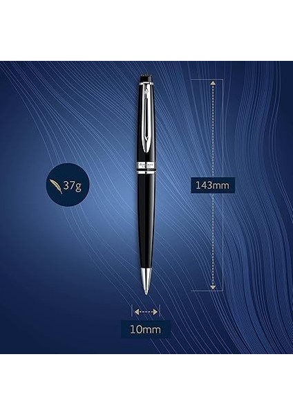 Expert Lake Siyah Krom Tasarımlı Tükenmez Kalem, Orta Kalınlıkta Uç, Mavi Mürekkep (S0951800) modelleri