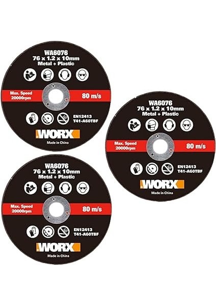 WA6076.3 WX801 Için 76X10MM 3 Adet Metal ve Pvc Kesme Taşı fiyatları