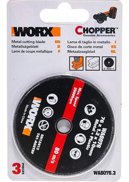 WA6076.3 WX801 Için 76X10MM 3 Adet Metal ve Pvc Kesme Taşı indirimleri