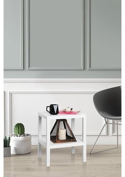 Home 2 Katlı Plastik Balkon Bahçe Sehpası Masası Şezlong Havuz Sehpası Gazetelik Banyo Mutfak Rafı Beyaz fiyatları