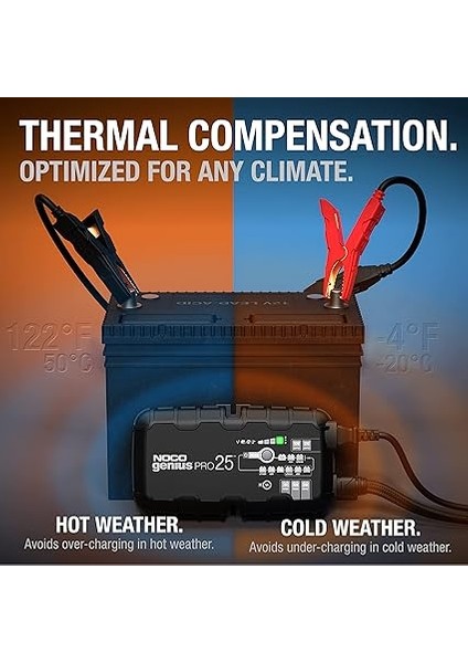 GENIUSPRO25 6V/12V/24V 1000A Akıllı Akü Şarj ve Akü Bakım/desülfatör/power Supply fırsatları