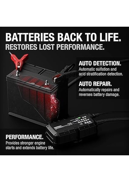 GENIUSPRO25 6V/12V/24V 1000A Akıllı Akü Şarj ve Akü Bakım/desülfatör/power Supply indirimleri