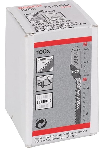 Professional 100 x Stichsägeblatt T 119 Bo Basic For Wood (Für Weiches Holz, Kurvenschnitt, Zubehör Stichsäge) fiyatları