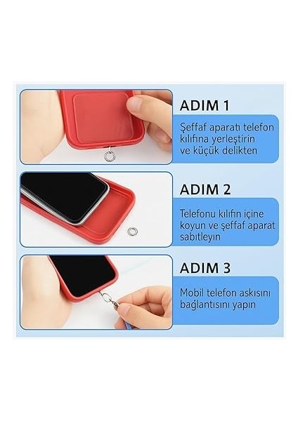 Telefon Boyun Askı Aparatı 5'li Paket, Universal – Şeffaf modelleri