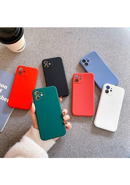 Iphone ile Uyumlu 11 (12 Görünümlü Köşeli) Içi Kadife Lansman Kılıf-Gece Mavisi modelleri