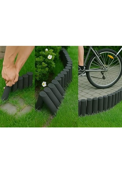 Garden Antrasit Gri Görünümlü Çim Bordürü 2.3 Metre Çim Ayırıcı modelleri