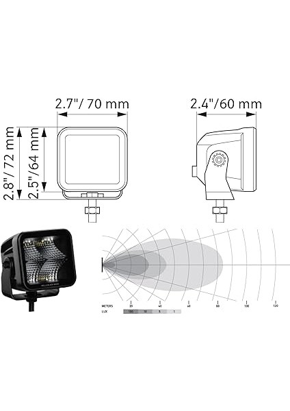 Led-Uzun Huzme Far Cube Kit 3.2" - 12/24V - 3000LM - Dörtgen - Yakın Alan Aydınlatması - Kablo Uzunluğu: 500MM - Soket Modeli: Deutsch Soket - Takım - Miktar: 2 LED Lightbar indirimleri