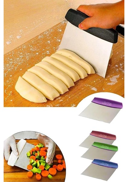 Home Plastik Saplı Çelik Hamur Kesici,metal Hamur Dilimleyici (1)