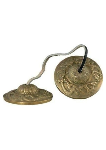 Zilleri Budist Tibet Meditasyonu Yoga Zili Kabartmalı Manjira Enstrümanı Ruhsal Hediyeler 2,5 Inç / 6 cm (Tasarım 01)