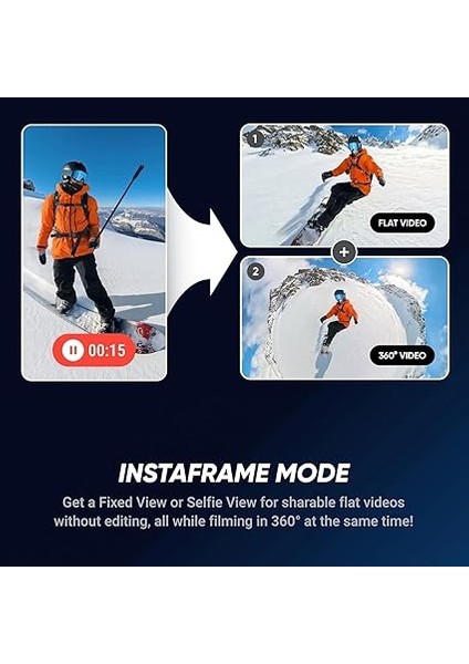 X5 Standart Paket - 8k 360 Derece Aksiyon Kamerası, Üç Kı-Power & Değiştirilebilir Objektif Taşıma Çantası ile indirimleri