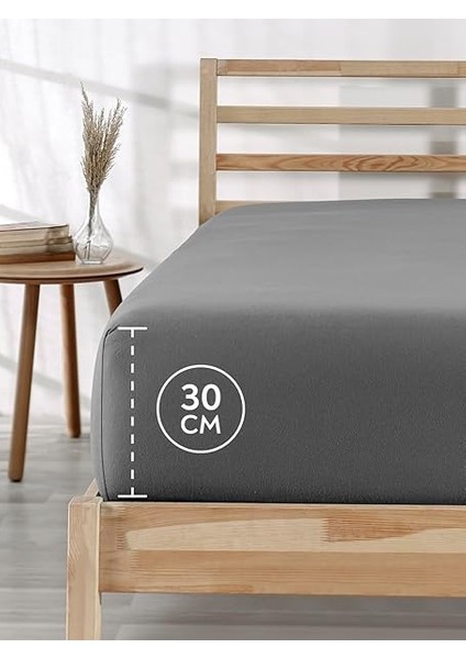 Pamuklu | Tek/çift Kişilik Lastikli Çarşaf | Fitted Jersey | Penye Çarşaf (Gri, 160X200) fiyatları