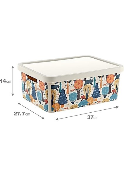 Stafi Desenli Çok Amaçlı Kapaklı Kutu 12 Lt Jungle fiyatları