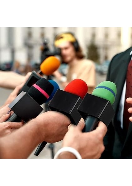 10 Adet Mikrofon Işaretleme Bayrağı Mikrofon Istasyonu-Küp Görüşme Kutusu Stand Bayrakları Şekilli Tutucu Muhabir Enjeksiyonu, Siyah modelleri