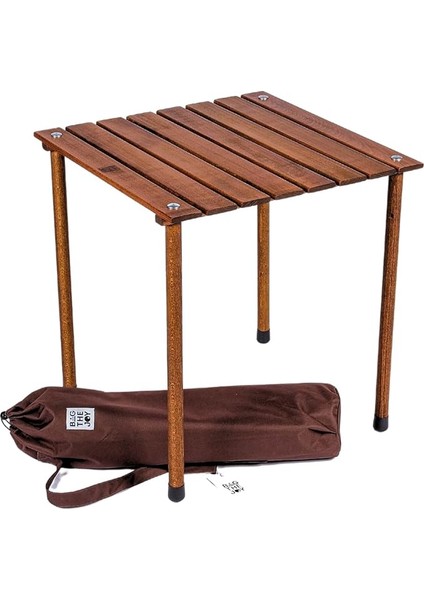 The Joy 50 x 50 x 50 Katlanır Rulo Kamp ve Piknik Masası Kahverengi