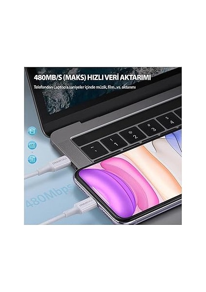 CTC02 60W 20CM Tpe Type-C To Type-C Hızlı Şarj ve Data Kablosu indirimleri