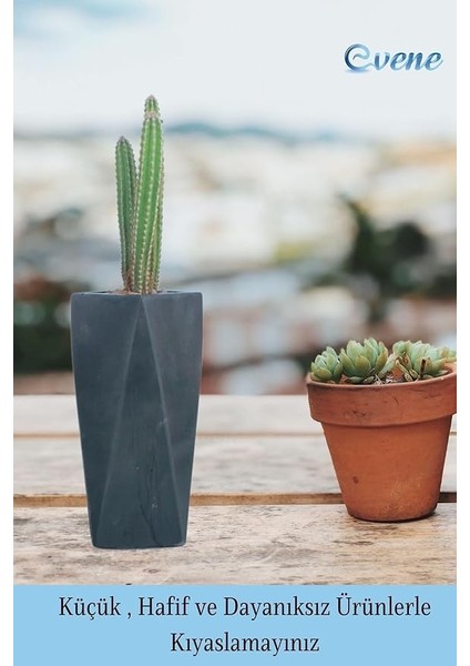 Çiçek Saksısı Uzun Beton Saksı Model 1, Siyah indirimleri