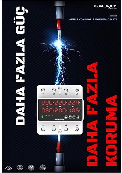 Energy D380 Profesyonel Trifaze Kontrol Cihazı Yüksek-Alçak Voltaj Akım Koruyucu (Konut Işyeri Fabrikalar)