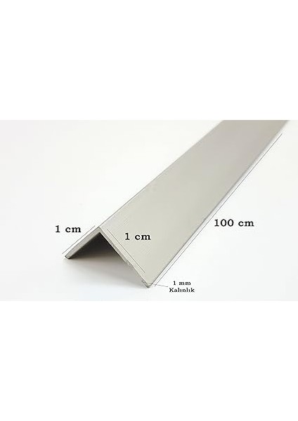 Köşe Profili Alüminyum Köşebent L Profil Gri(1 cm x 1 cm x 100 Cm) fiyatları