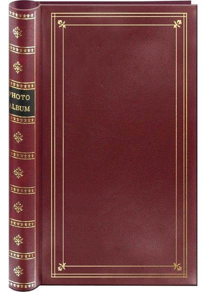 Bound Fotoğraf Albümü 300 Çift Yönlü Not Cepleri 4x6 Fotoğraf Tutar, Bordo