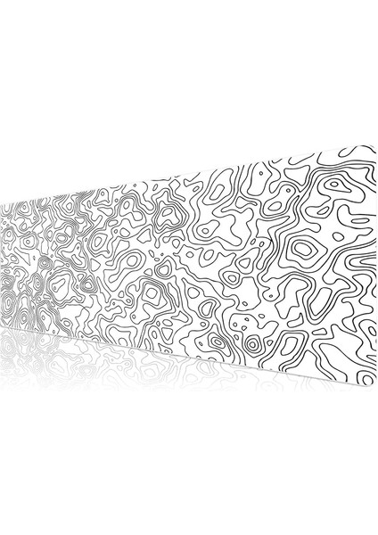 Pro - 3 Farklı Model Dikişli Kenar 120X60 cm Oyuncu Gaming Mouse Pad (White Map Lines)