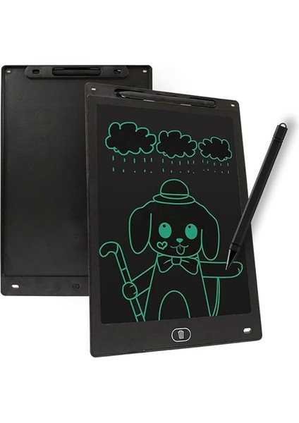 Büyük Boy Dijital Yazı Tahtası Grafik Çizim Tableti 12 Inç LCD Çocuk Tablet (Siyah)