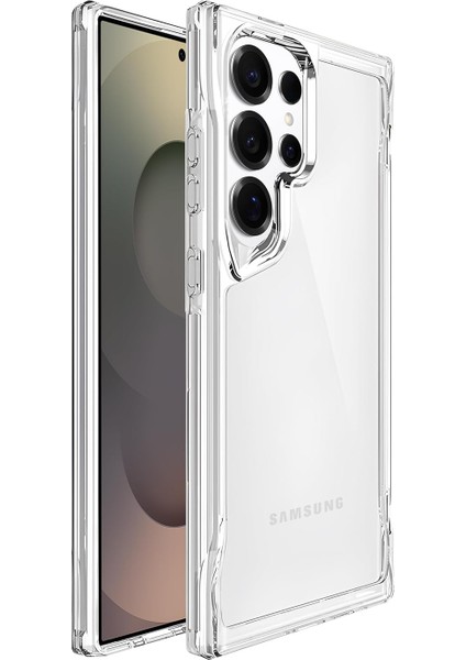 Samsung Galaxy S25 Ultra Için Crystal Armor Serisi Şok Emici Yumuşak Silikon Kenar Arkası Sert Polikarbonat Darbeye Dayanıklı Şeffaf Kılıf