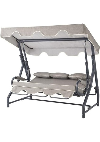 Ayarlanabilir Tenteli Yatma Özellikli Ayak Uzatmalı 3 Kişilik Bahçe Balkon Teras Salıncağı fiyatları
