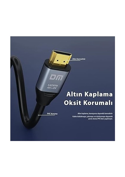 HI005 4K 60Hz HDMI 2.0 Görüntü ve Ses Aktarım Kablosu 5 Metre fırsatları