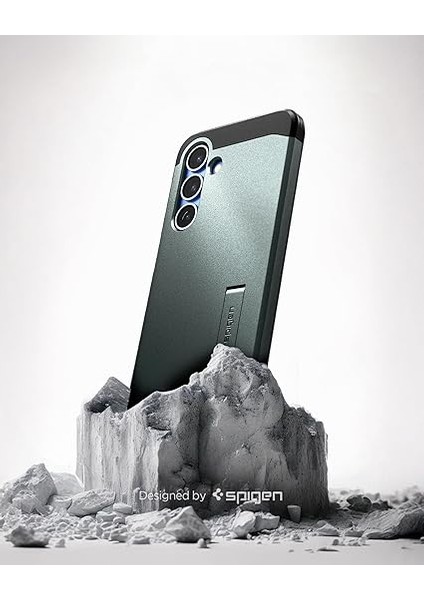 Galaxy S25 Ekstra Dayanıklı Kılıf Tough Armor Ai Hava Kanalı Teknolojisi™ Askeri Sınıf Koruma Magfit Özellikli Kickstand'lı Abyss Green Çift Katman Kapak - ACS09010 modelleri