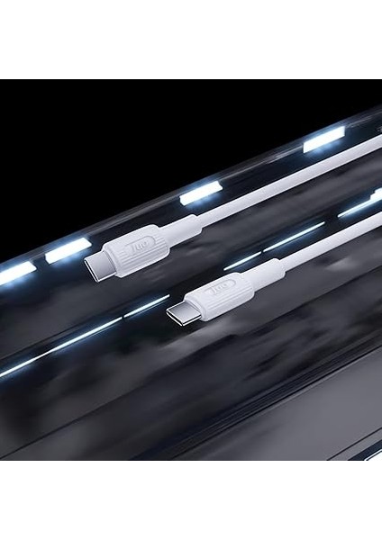 60W USB Type-C To Type-C Silikon Hızlı Şarj ve Data Kablosu Beyaz 2 Metre modelleri