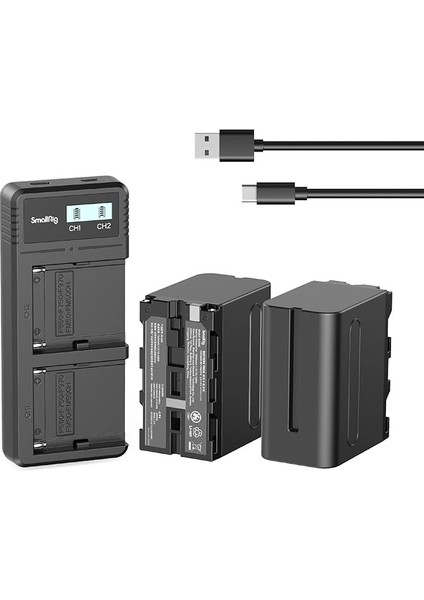 Sony ile Uyumlu NP-F970 Batarya + Şarj Kiti