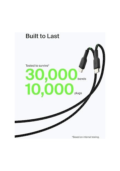 Örgülü Usb-C Kablosu (Boost Charge, NOTE10, S10, Pixel 4, iPad Pro, Nintendo Switch Için) 1 Metre, Siyah fırsatları